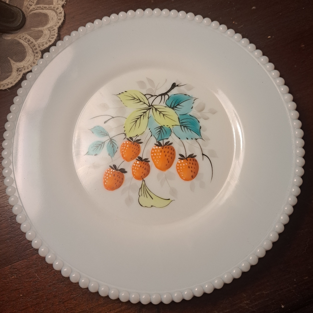 Westmoreland Beaded Milk Glass Plate